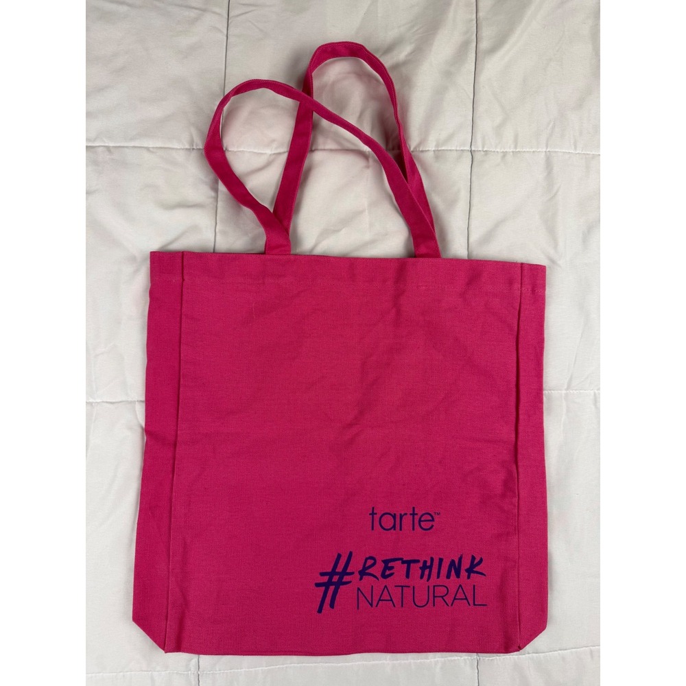Tarte Tote Bag OS Pink Rethink Natural Canvas Graphic Carryall